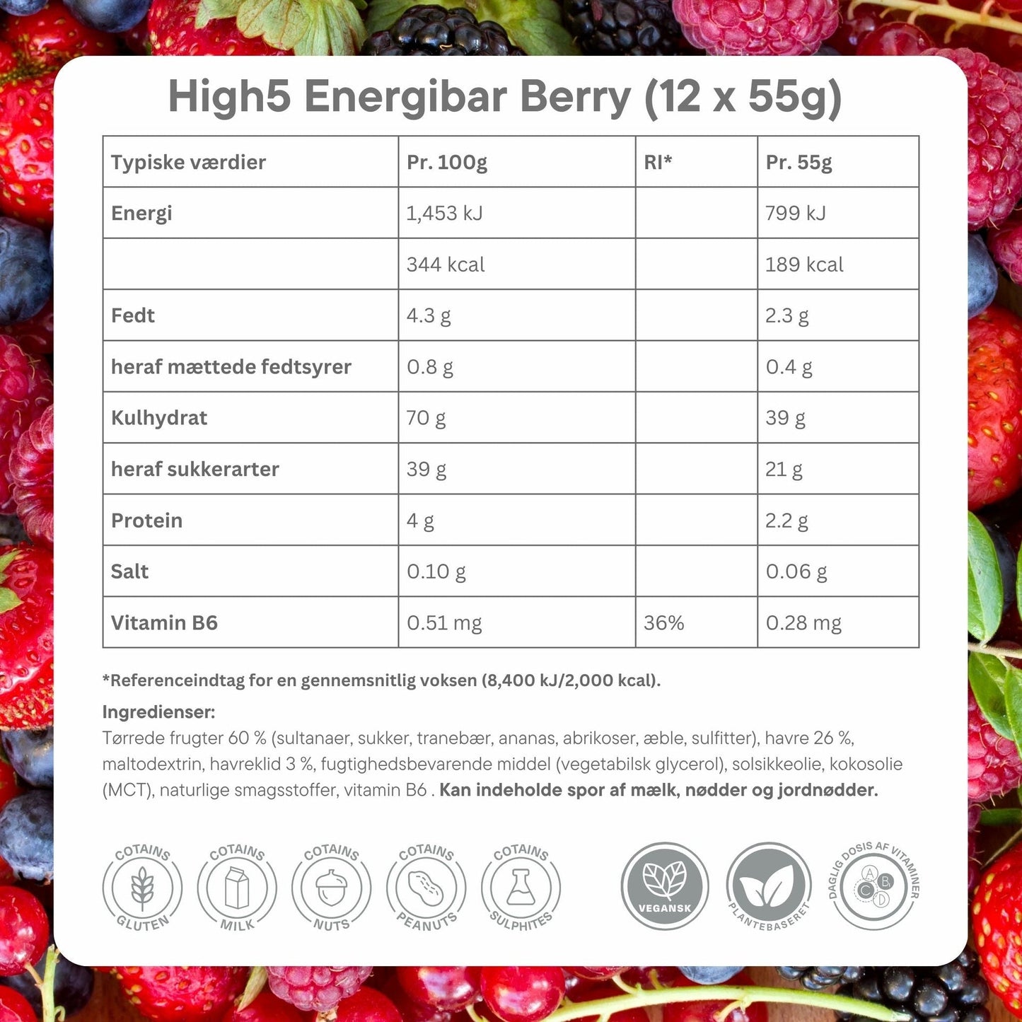 High5 Energibar Berry (12 x 55g) Datovare