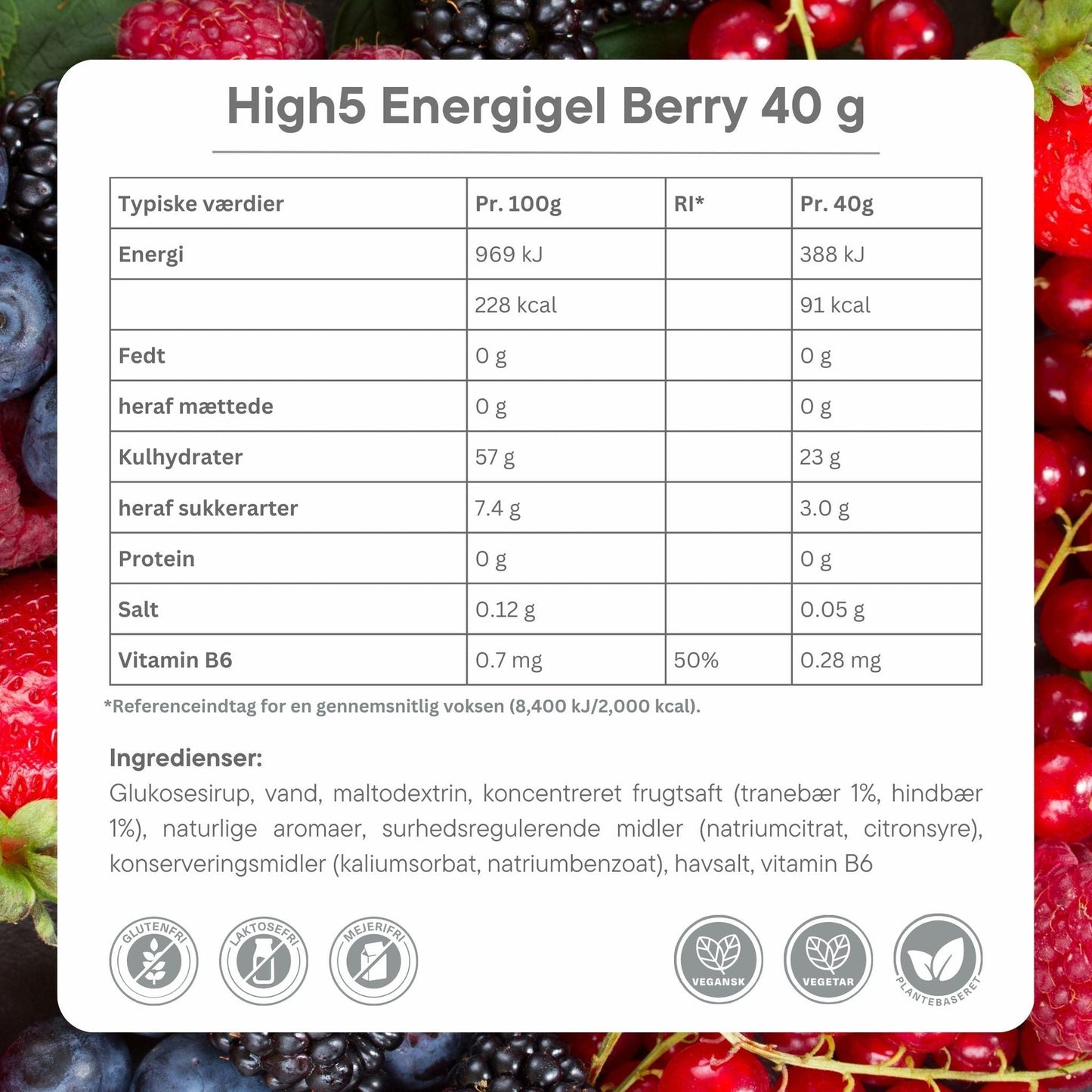 High5 Energigel Mixed Flavors box (20x40g) Datovare