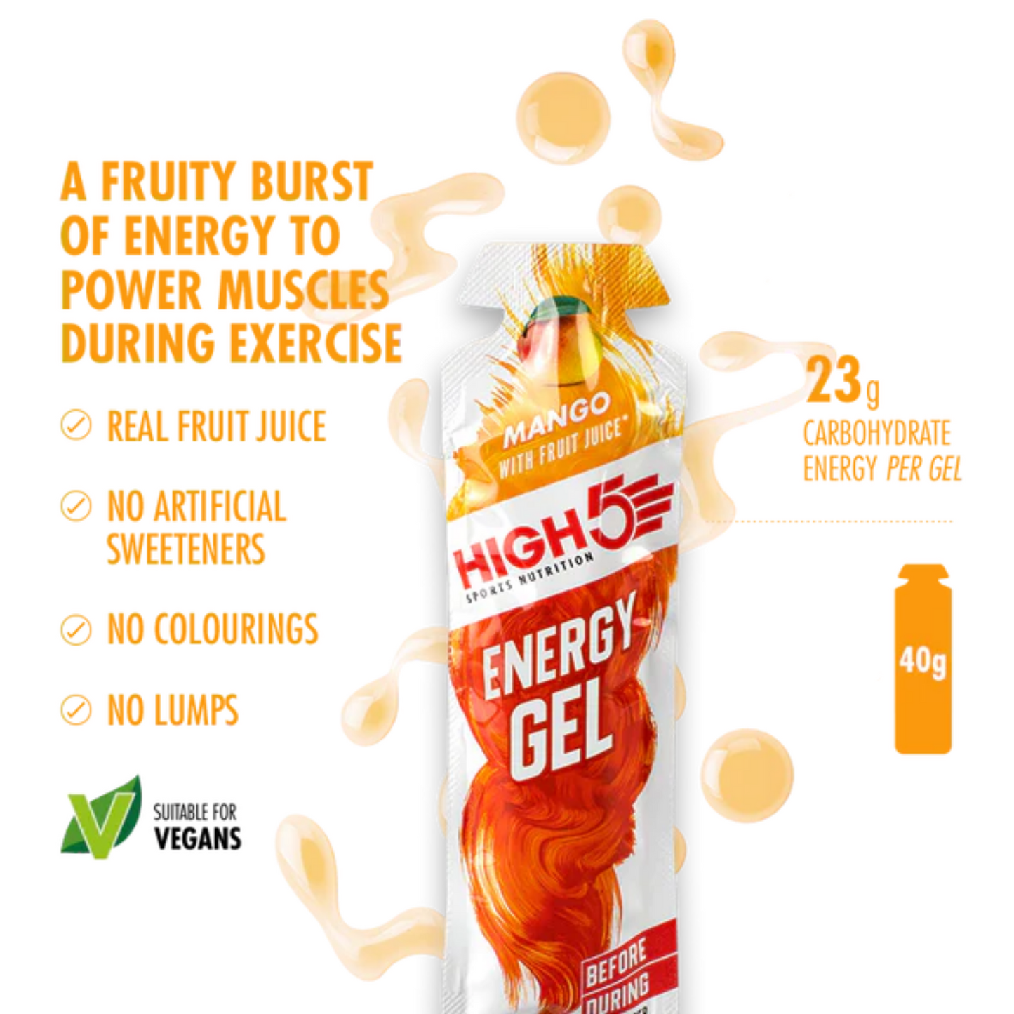 High5 Energigel Mango 40 g x 20 stk.