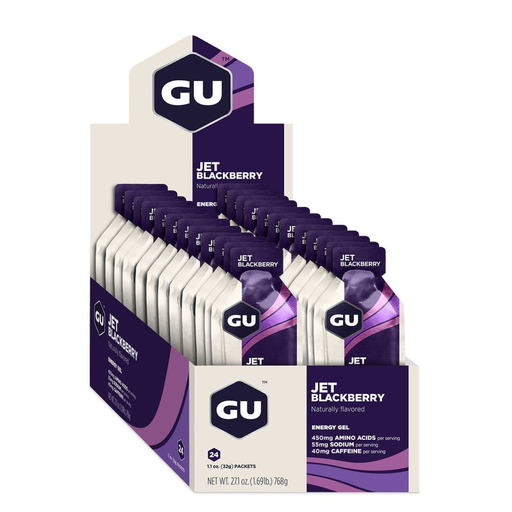 GU Energy Energigel Jet Blackberry med koffein (24 x 32g) DATOVARE