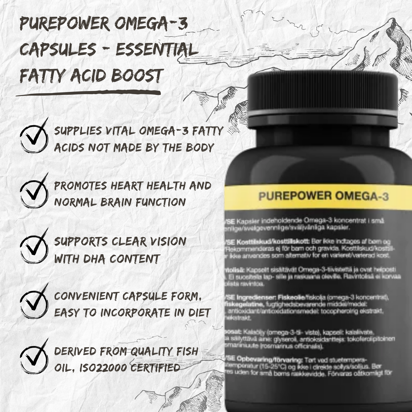 PurePower Omega-3 Fiskeolie (150 kapsler)