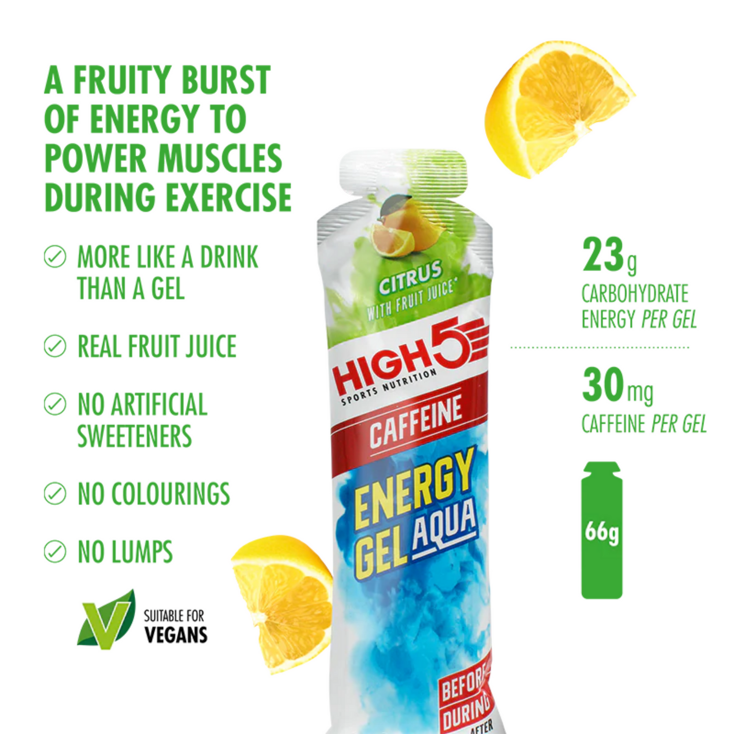 High5 Energigel Aqua Koffein Citrus (20 x 66g)