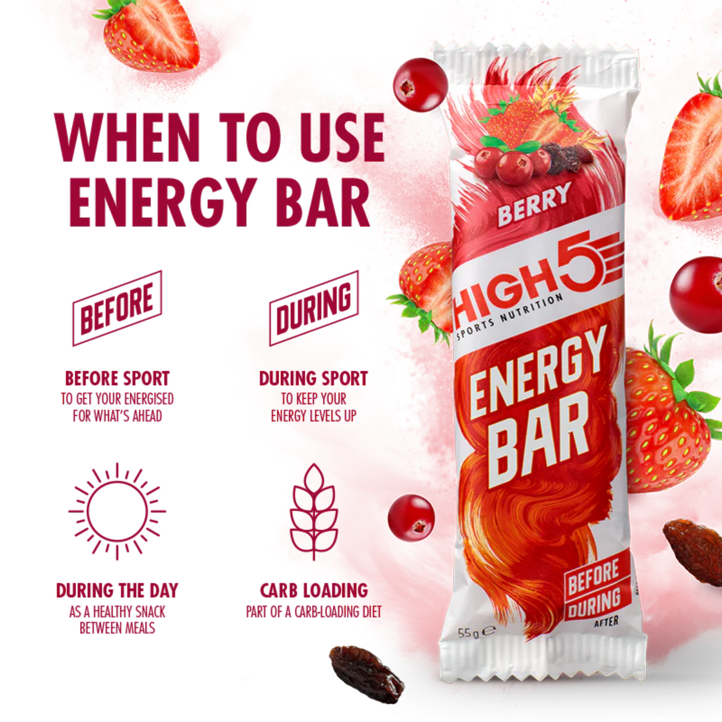 High5 Energibar Berry (12 x 55g) Datovare