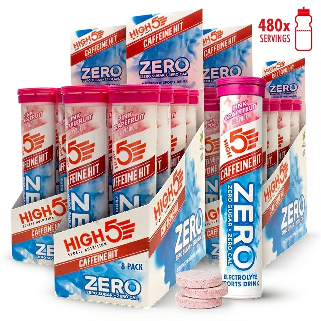 High5 Elektrolyttabs ZERO Pink Grapefruit Caff  10x 8-PACK = 80 TUBES TOTAL Datovare kasse