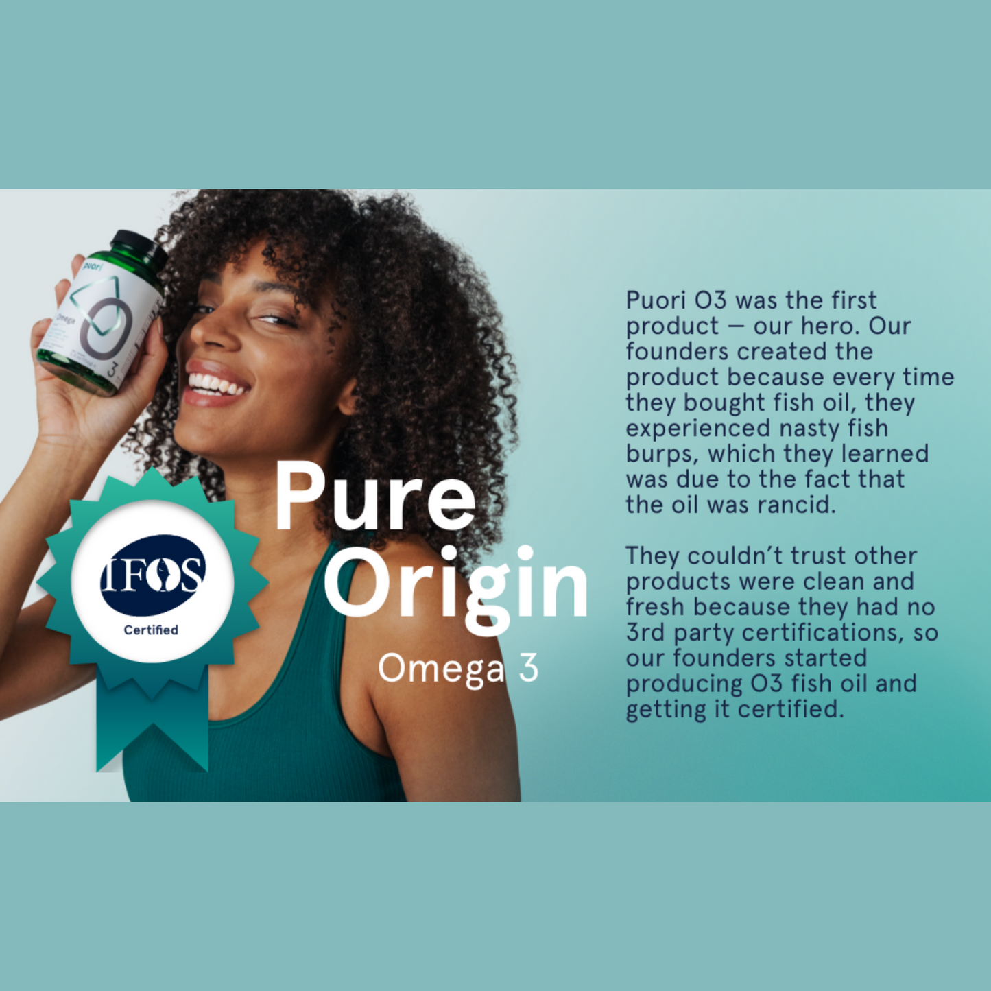 Puori Omega-3 Fiskeolie O3 (180 kapsler)