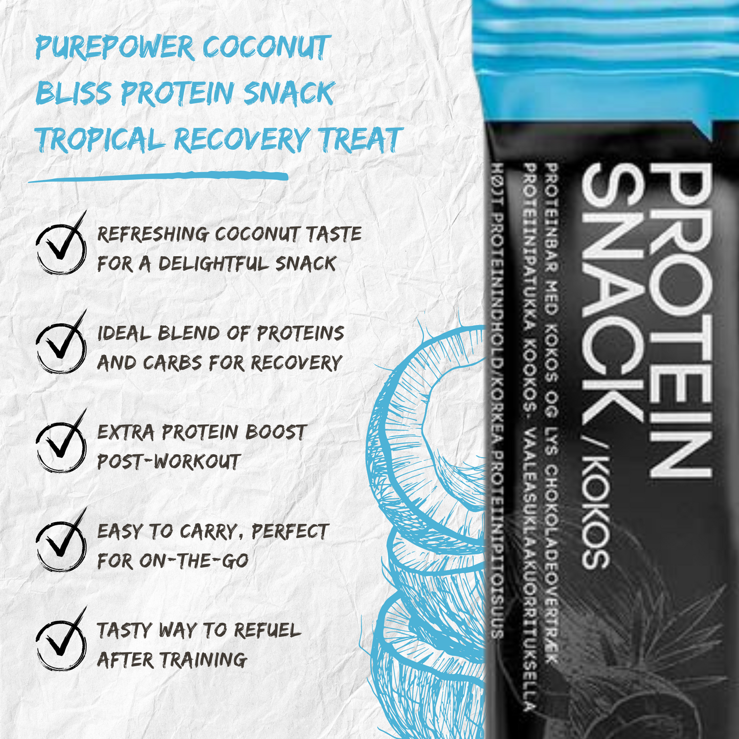 PurePower Proteinbar Coconut Chocolate coated (40g)