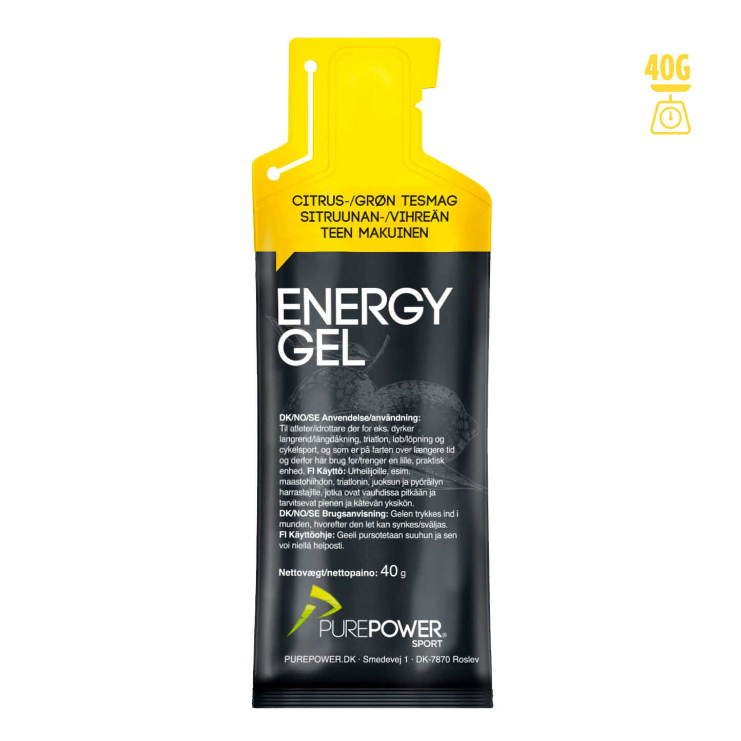 PurePower Energi gel Lemon Tea (12x40g)