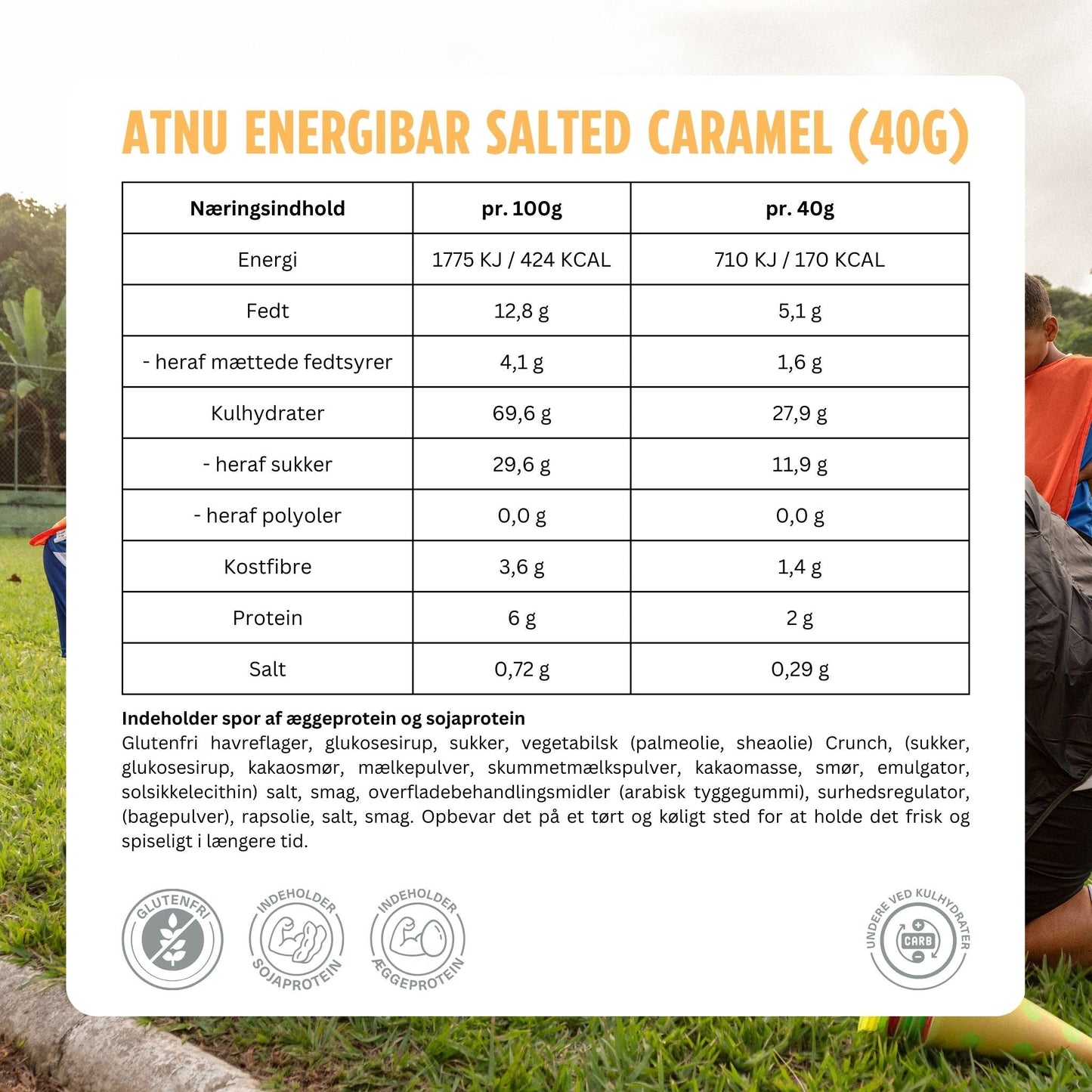 ATNU Energibar Salted Caramel (40g) - 12 stk.