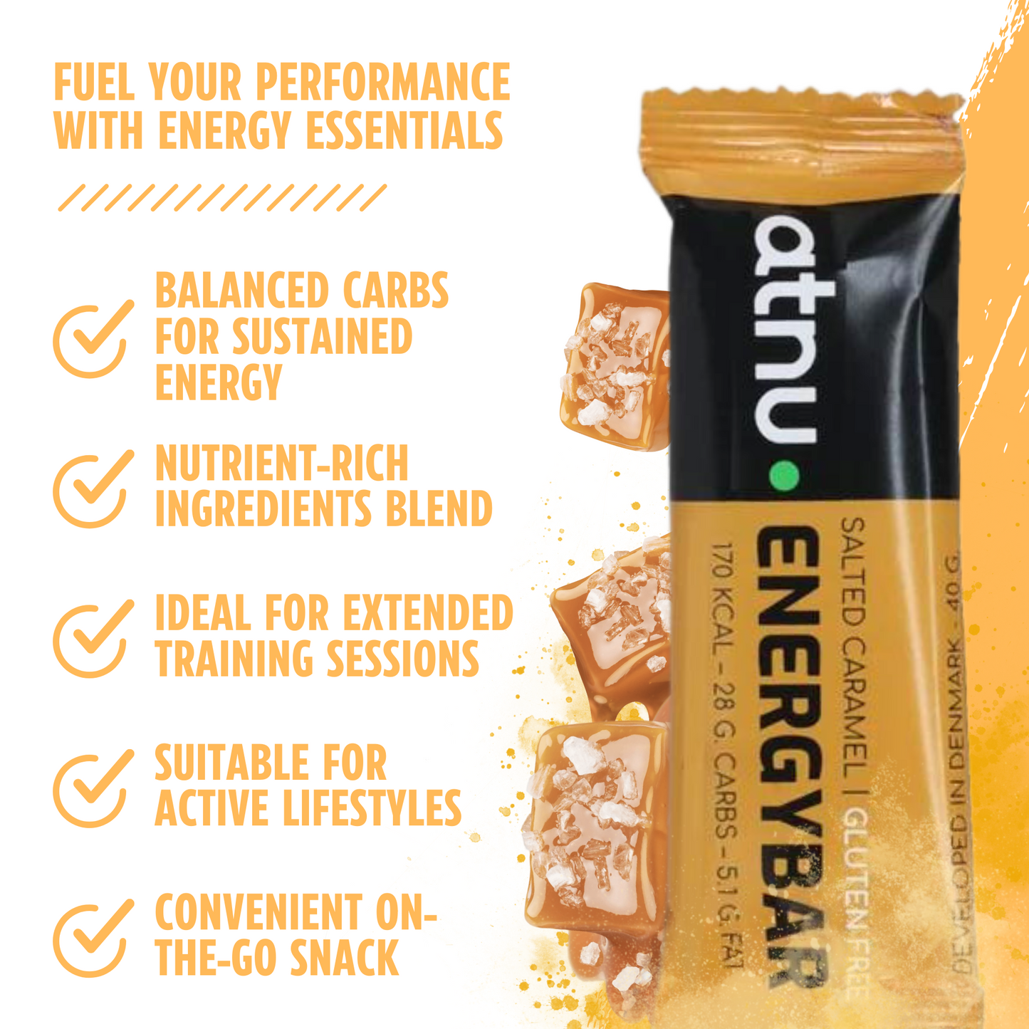 ATNU Energibar Salted Caramel (40g) - 12 stk.