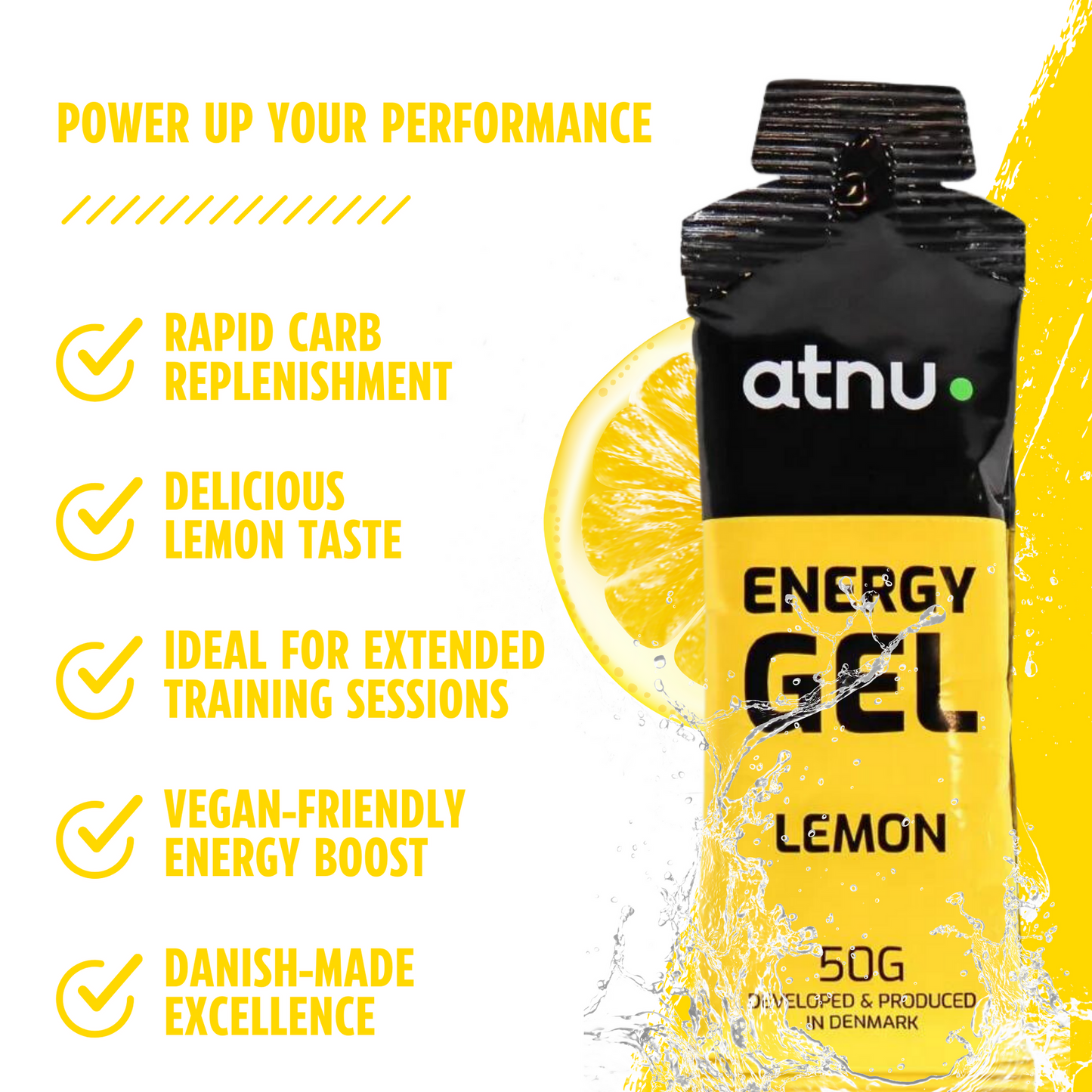 ATNU Energi gel Lemon (50g) DATOVARER