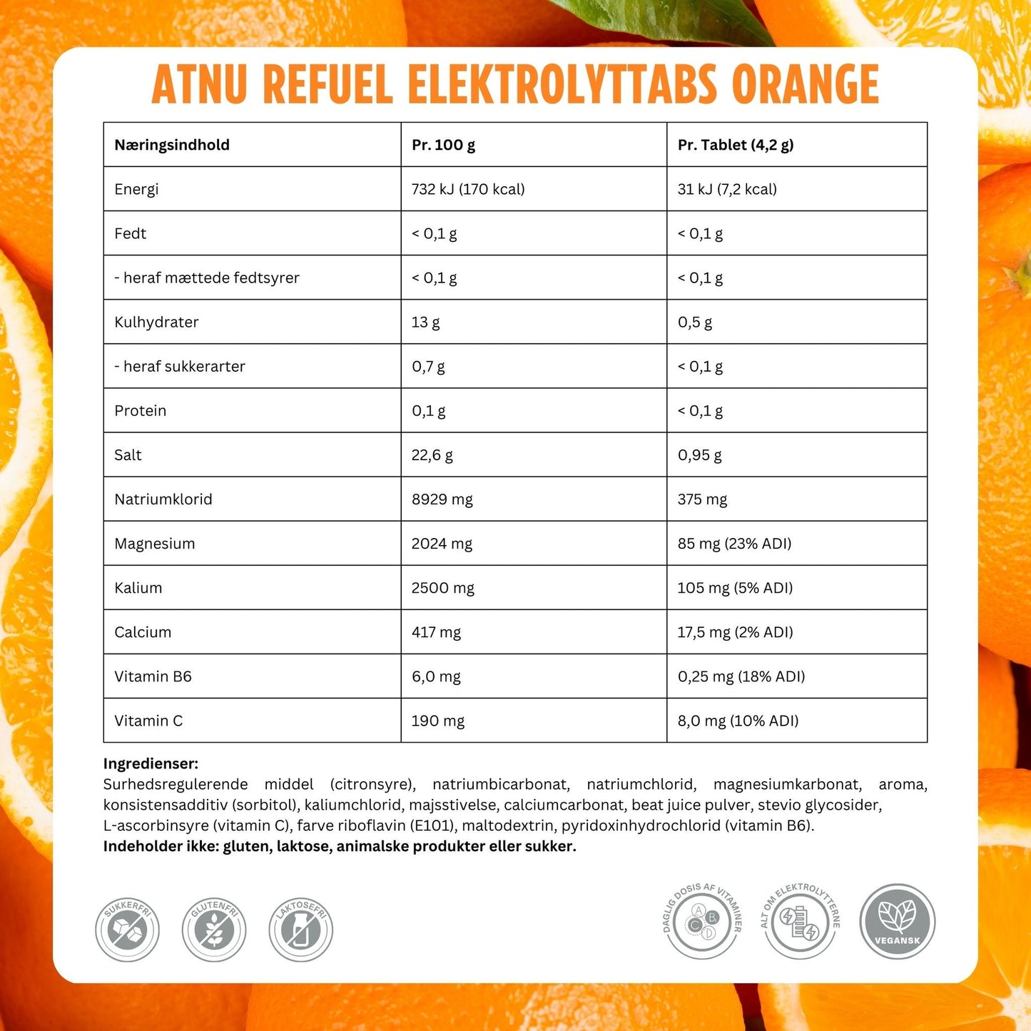 ATNU Refuel Elektrolyt tabs Orange (20 tabs) Datovare