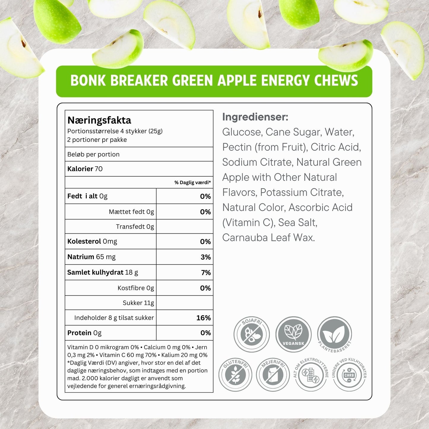 Bonk Breaker Energy Chews Green Apple (10 x 50g) DATOVARE
