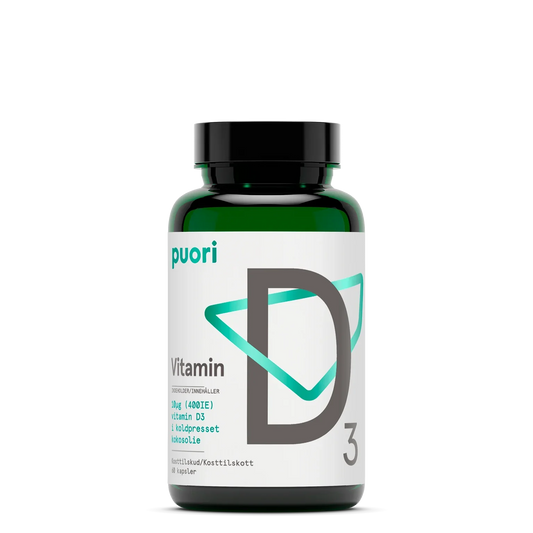 Puori Vitamin D3 D-Vitamin 400IE (60 kapsler)