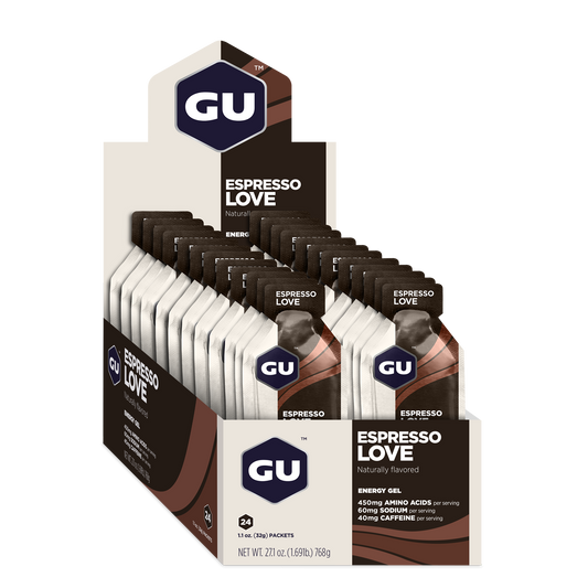 GU Energy Energigel Espresso Love med koffein (24 x 32g)