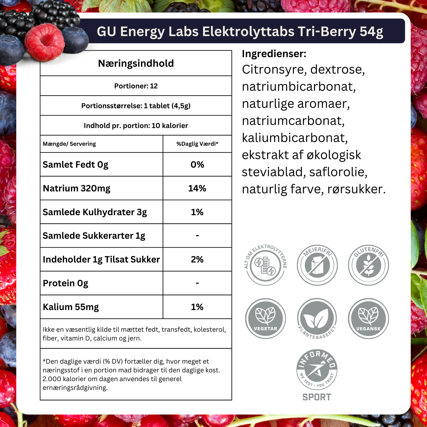 GU Energy Elektrolyttabs Tri-Berry (8x56g)