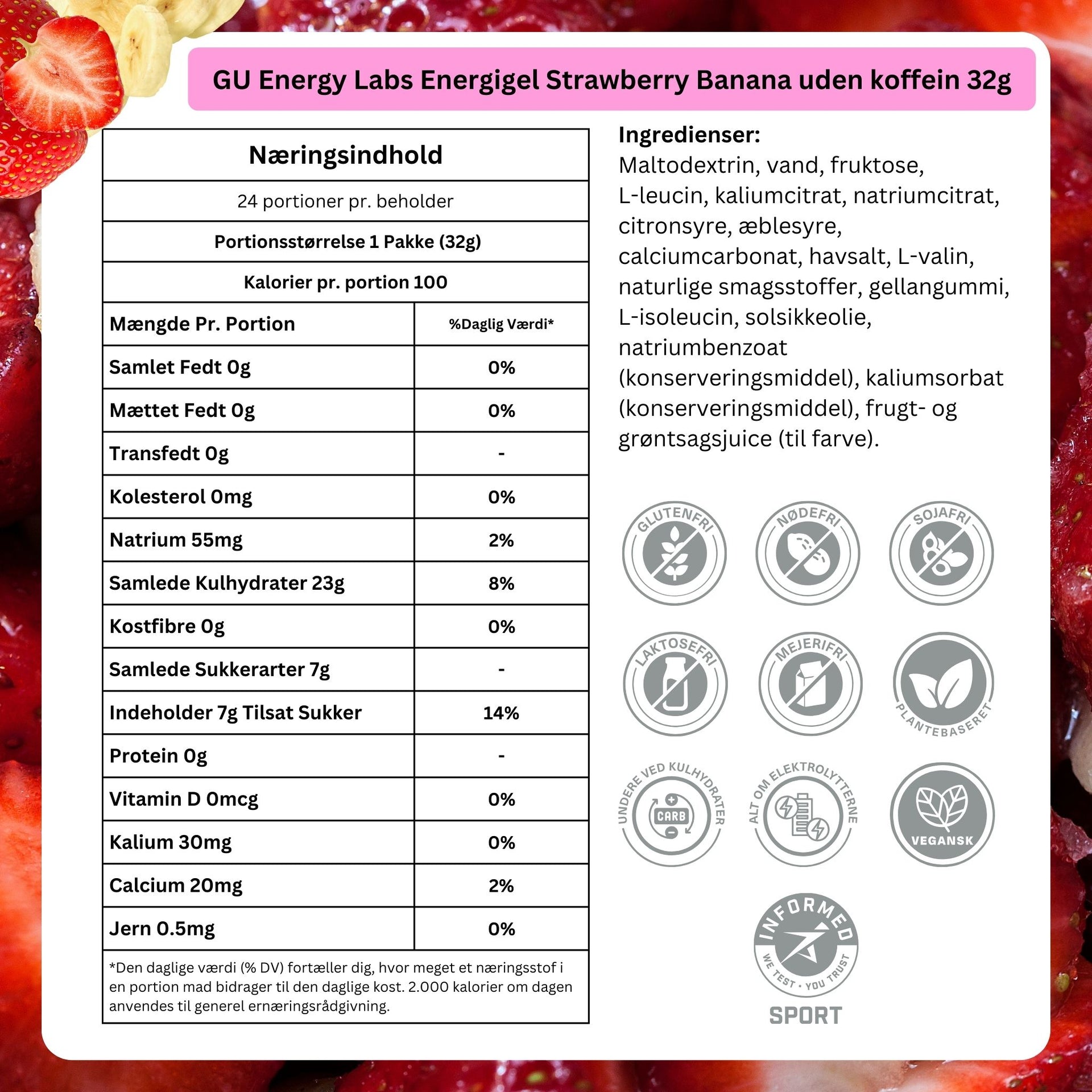 GU Energy Energi gel Strawberry Banana 32g - DATOVARE