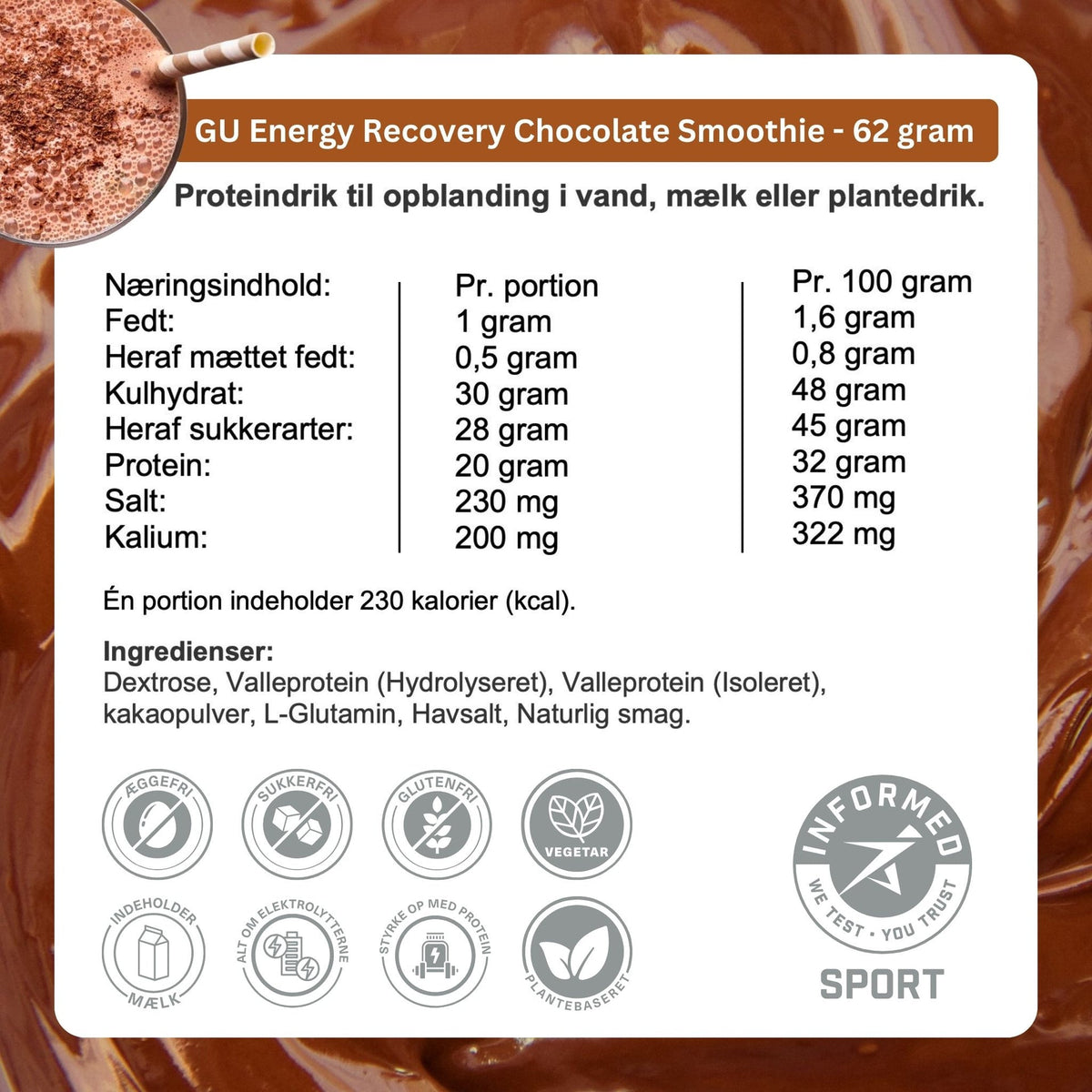 GU Energy Proteindrik Roctane Recovery Chocolate Smoothie (65g)