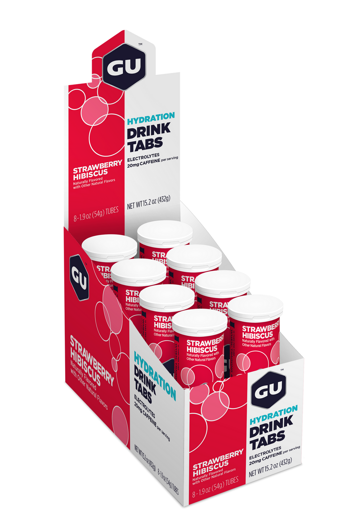 GU Energy Elektrolyttabs Strawberry Hibiscus (8 x 12 tabs)