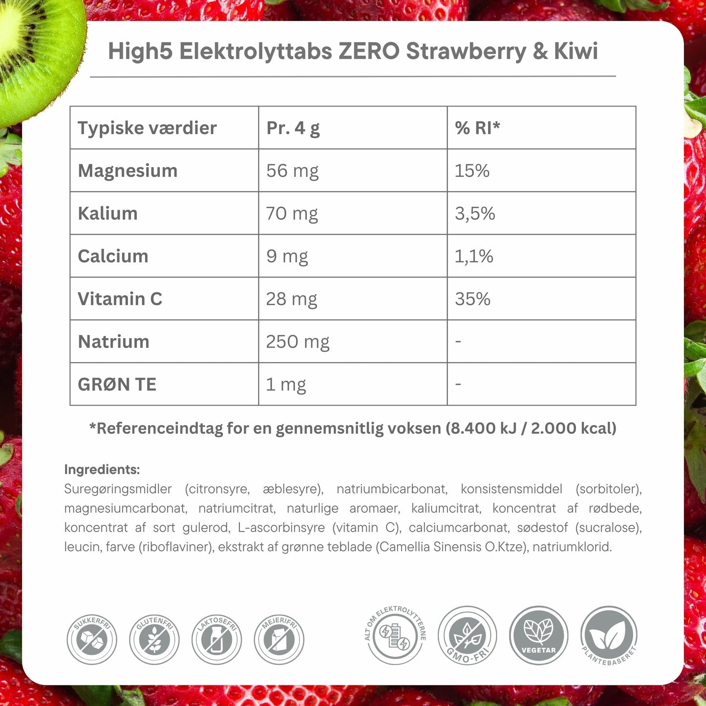 High5 Elektrolyttabs ZERO Strawberry & Kiwi (8x20 tabs)