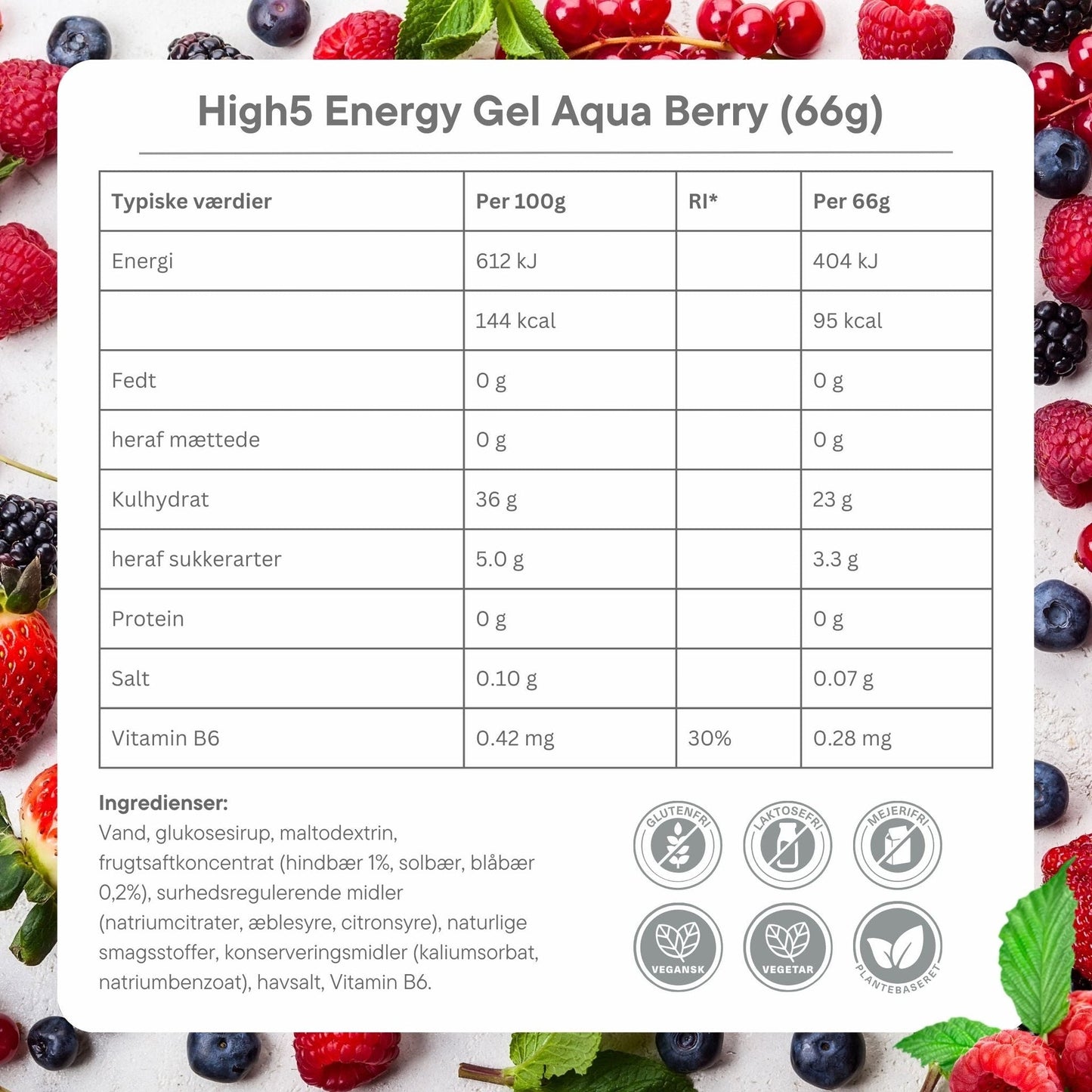 High5 Energigel Aqua Berry (20x66g)