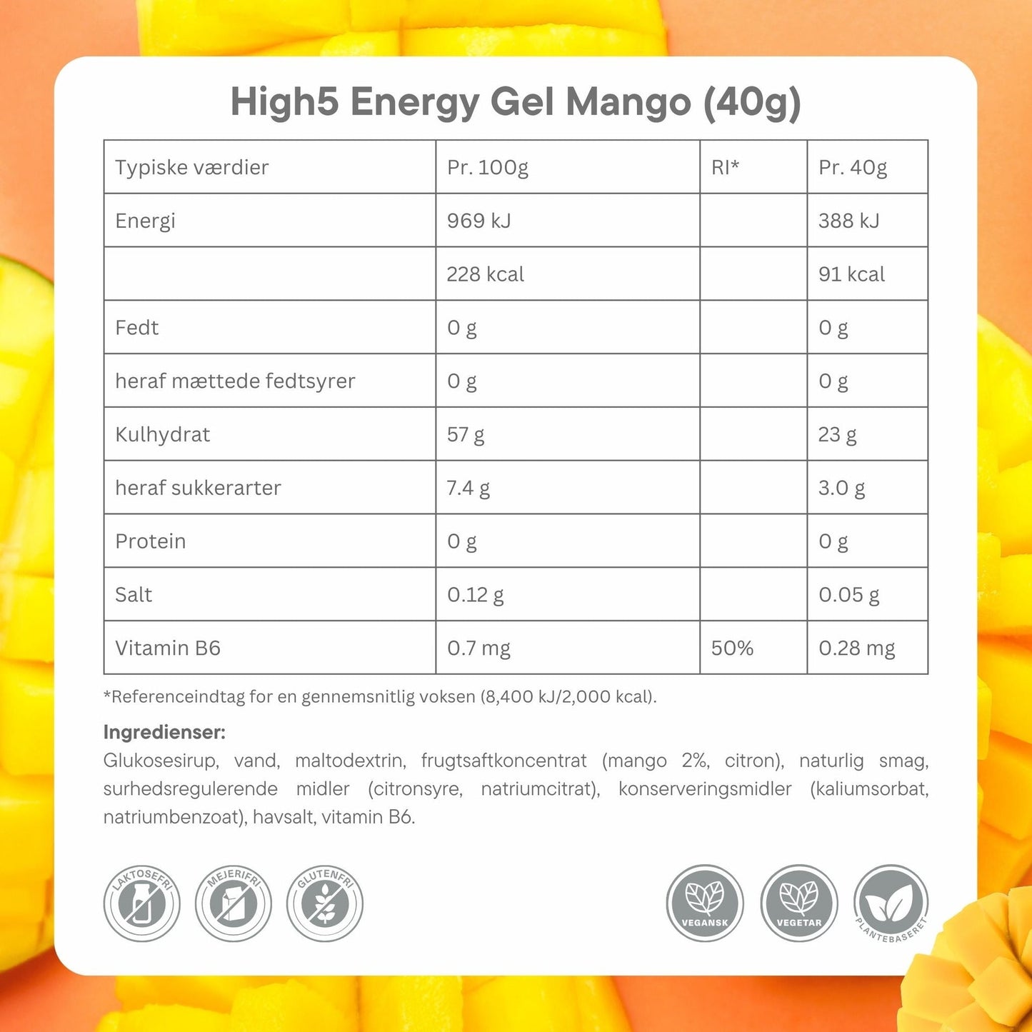 High5 Energigel Mango (20 stk X 40 g)