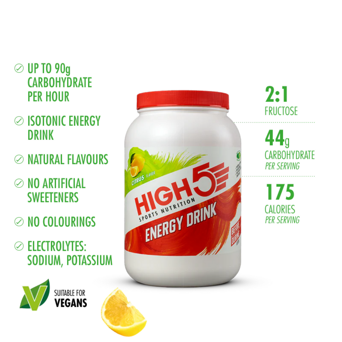 High5 Energidrik Citrus (1 kg) kommer pt i pose