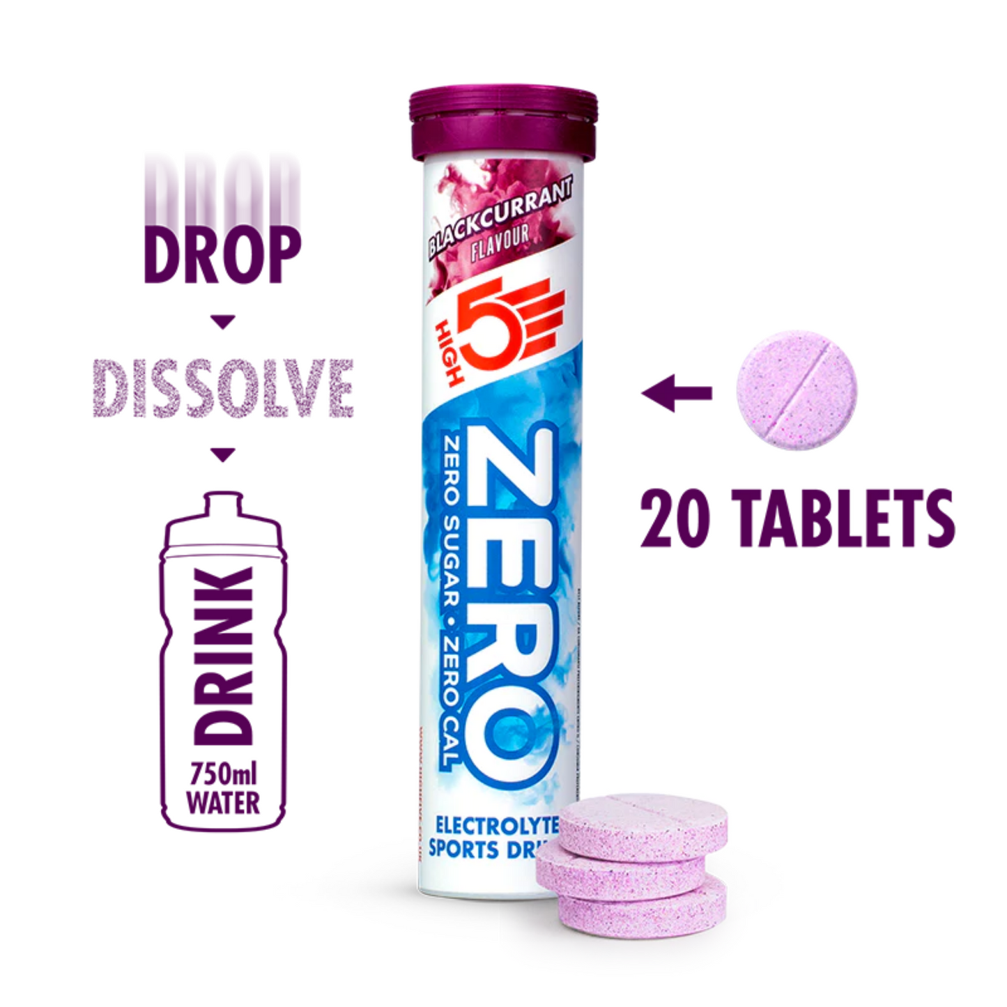 High5 Elektrolyttabs ZERO Blackcurrant (20 tabs)