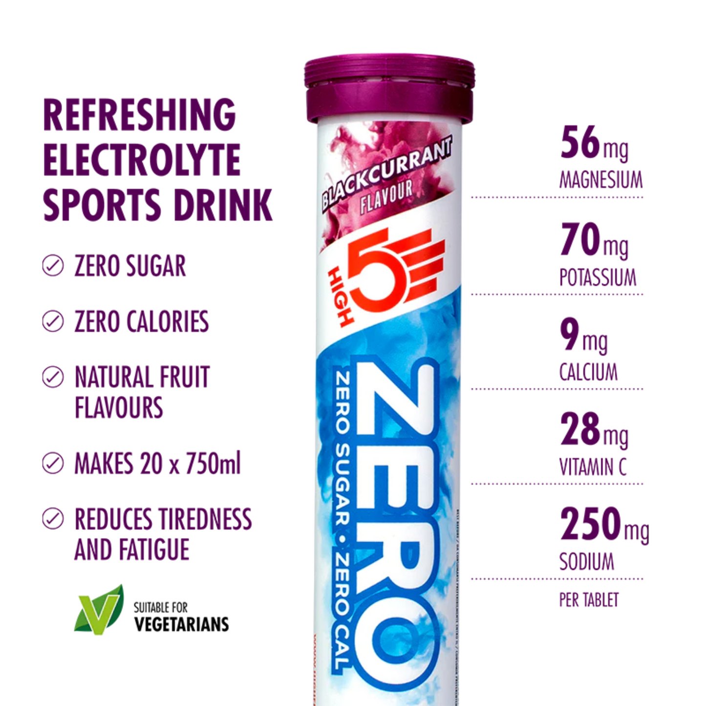 High5 Elektrolyttabs ZERO Blackcurrant (20 tabs)