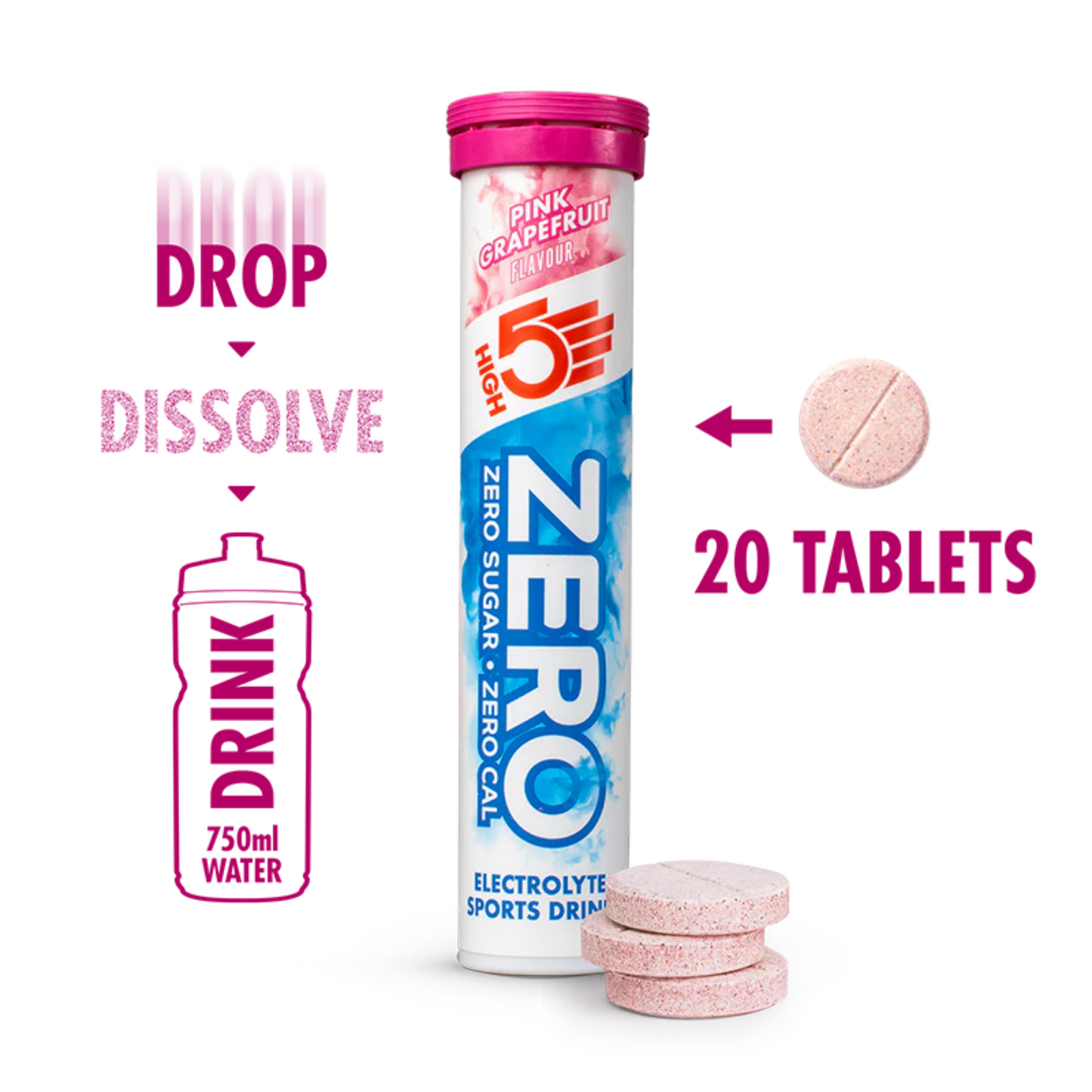 High5 Elektrolyttabs ZERO Pink Grapefruit (8x20 tabs)