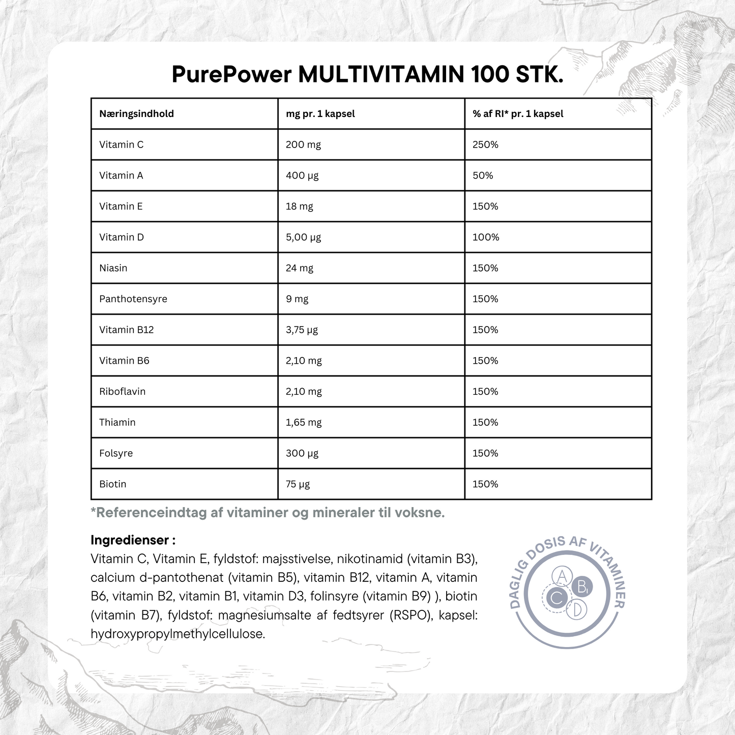 PurePower Multivitamin (100 kaspler)