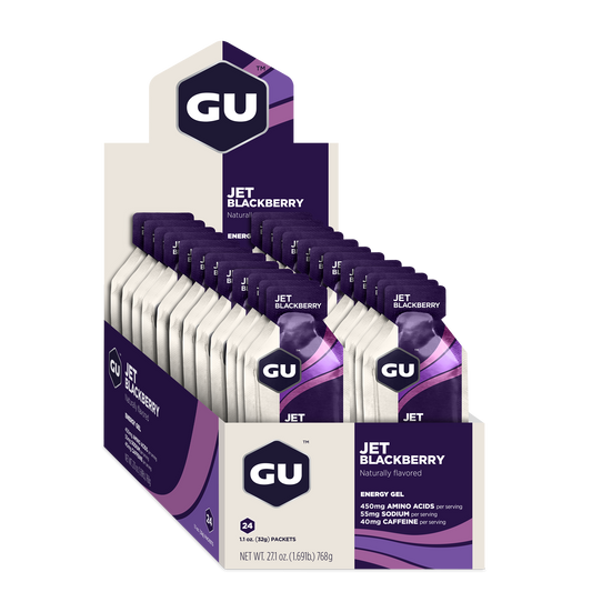 GU Energy Energigel Jet Blackberry med koffein (24 x 32g) DATOVARE
