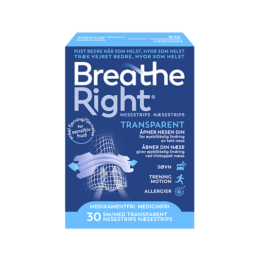 Breathe Right® Nasal strip – Sensitive Transparent 30 stk