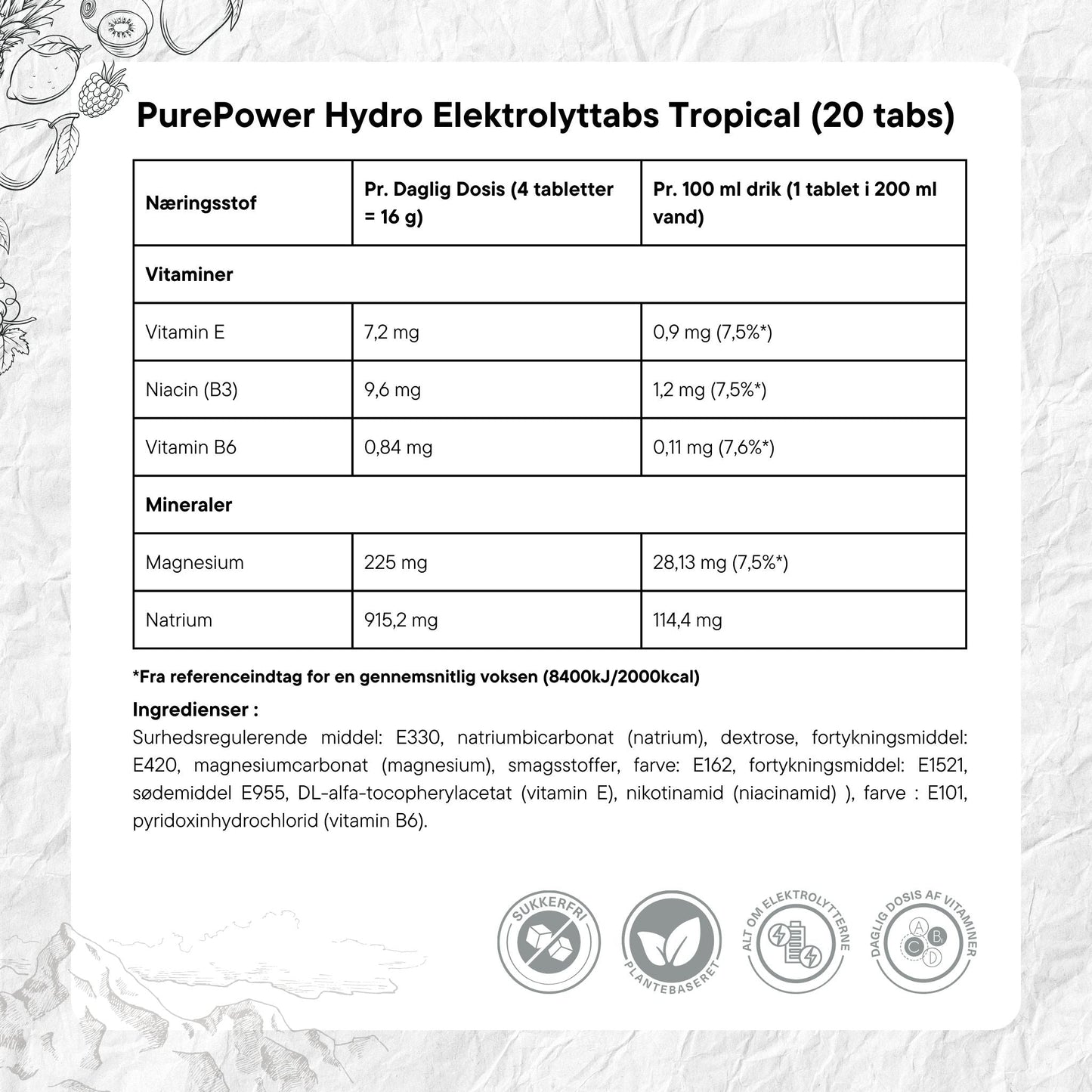 PurePower Elektrolyttabs Tropical (20 tabs)