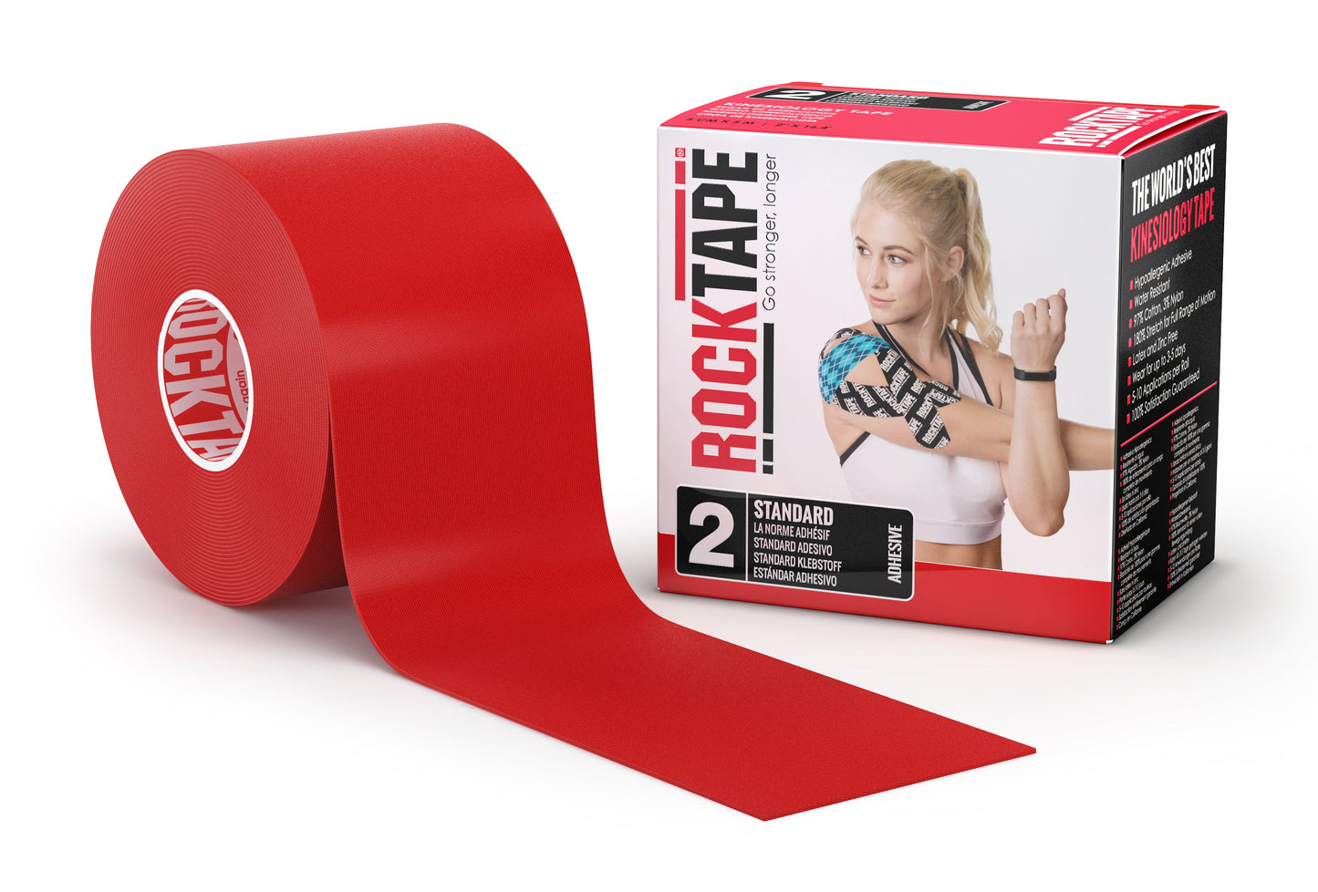 RockTape Kinesiologi tape 5cm x 5m Rød