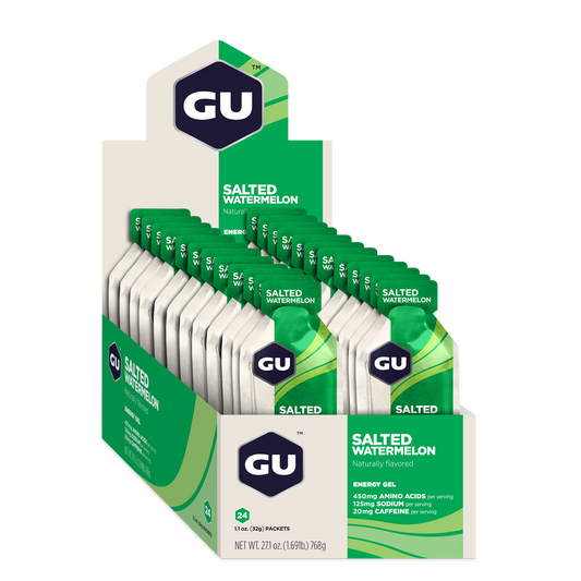 GU Energy Energigel Salted Watermelon med koffein (24 x 32g) DATOVARE