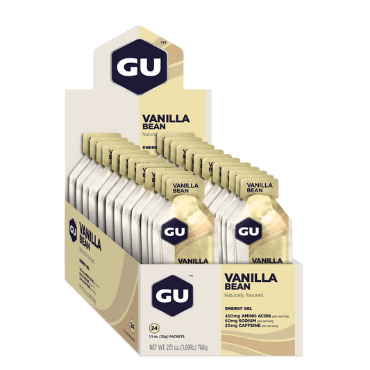 GU Energy Energigel Vanilla Bean med koffein (24 x 32g) DATOVARE
