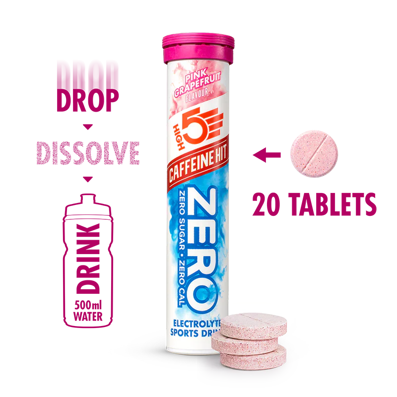 High5 Elektrolyttabs ZERO Pink Grapefruit Caffeine Hit (20 tabs)
