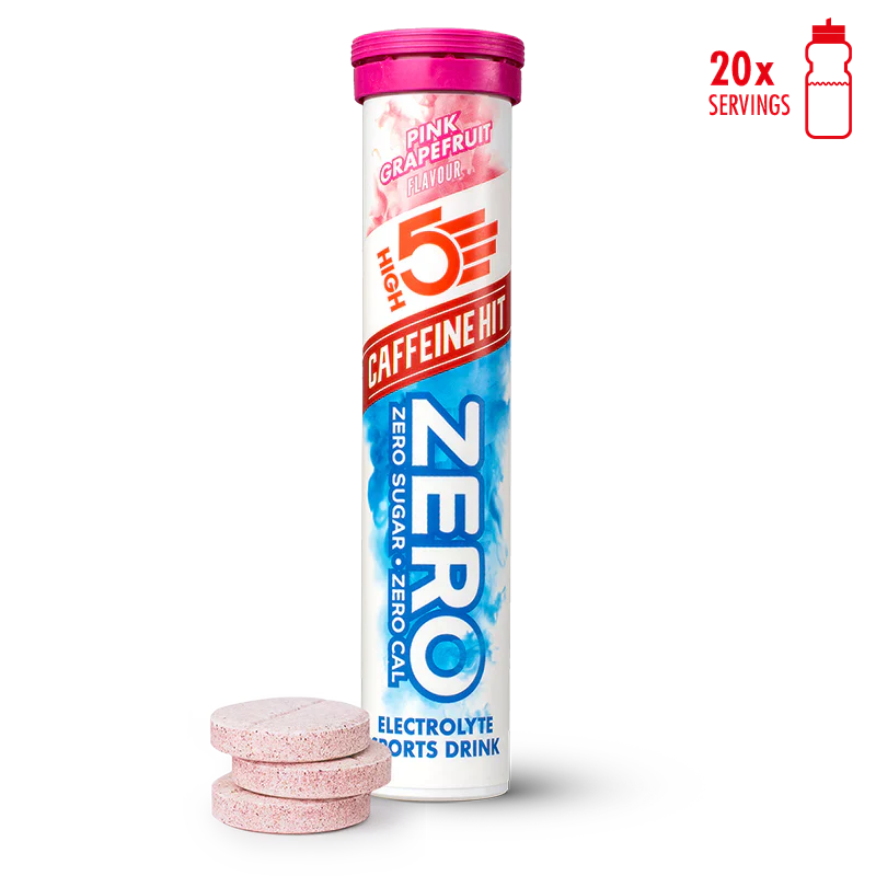 High5 Elektrolyttabs ZERO Pink Grapefruit Caff  10x 8-PACK = 80 TUBES TOTAL Datovare kasse