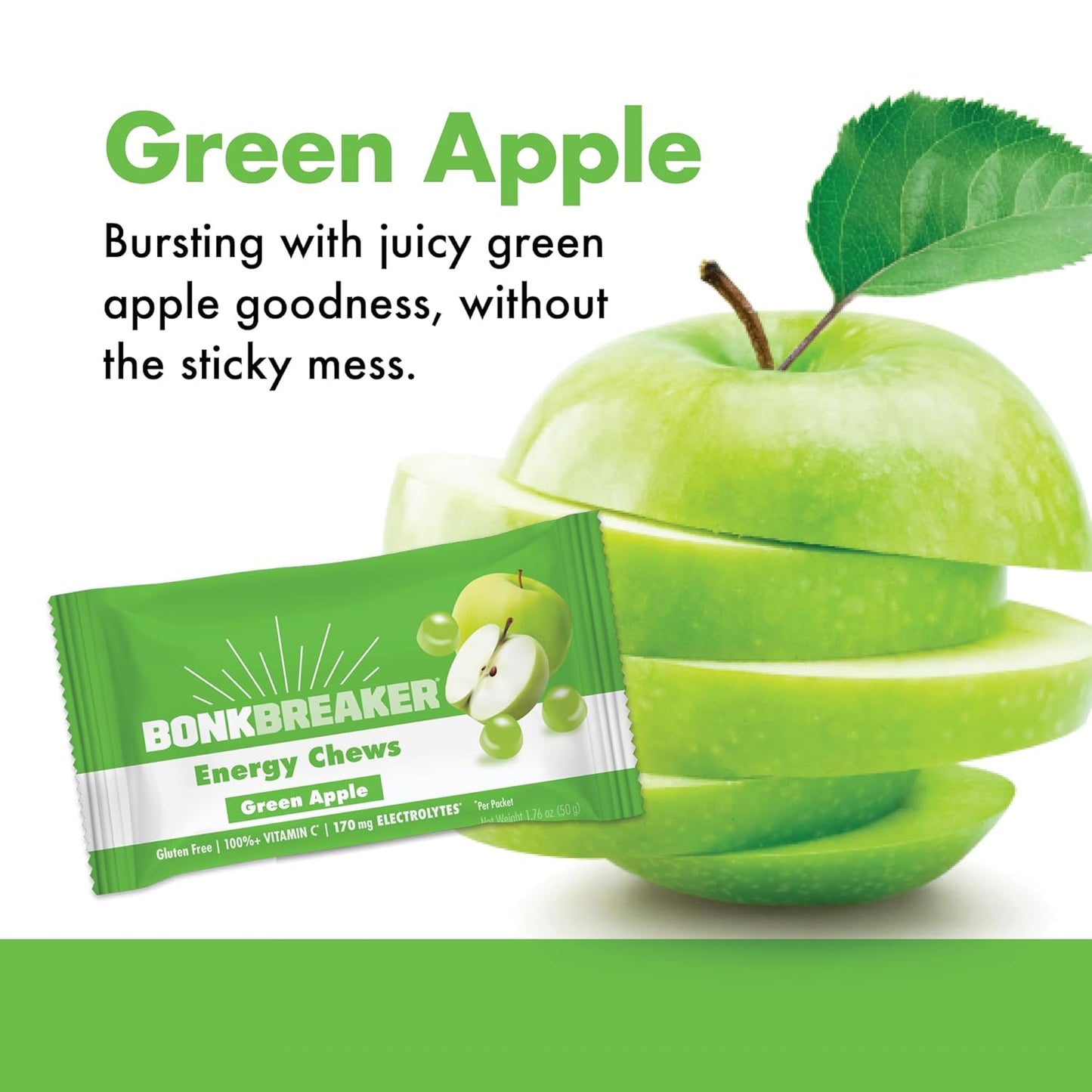 Bonk Breaker Energy Chews Green Apple (10 x 50g) DATOVARE