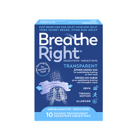 Breathe Right® Nasal strip – Sensitive Transparent 10 stk