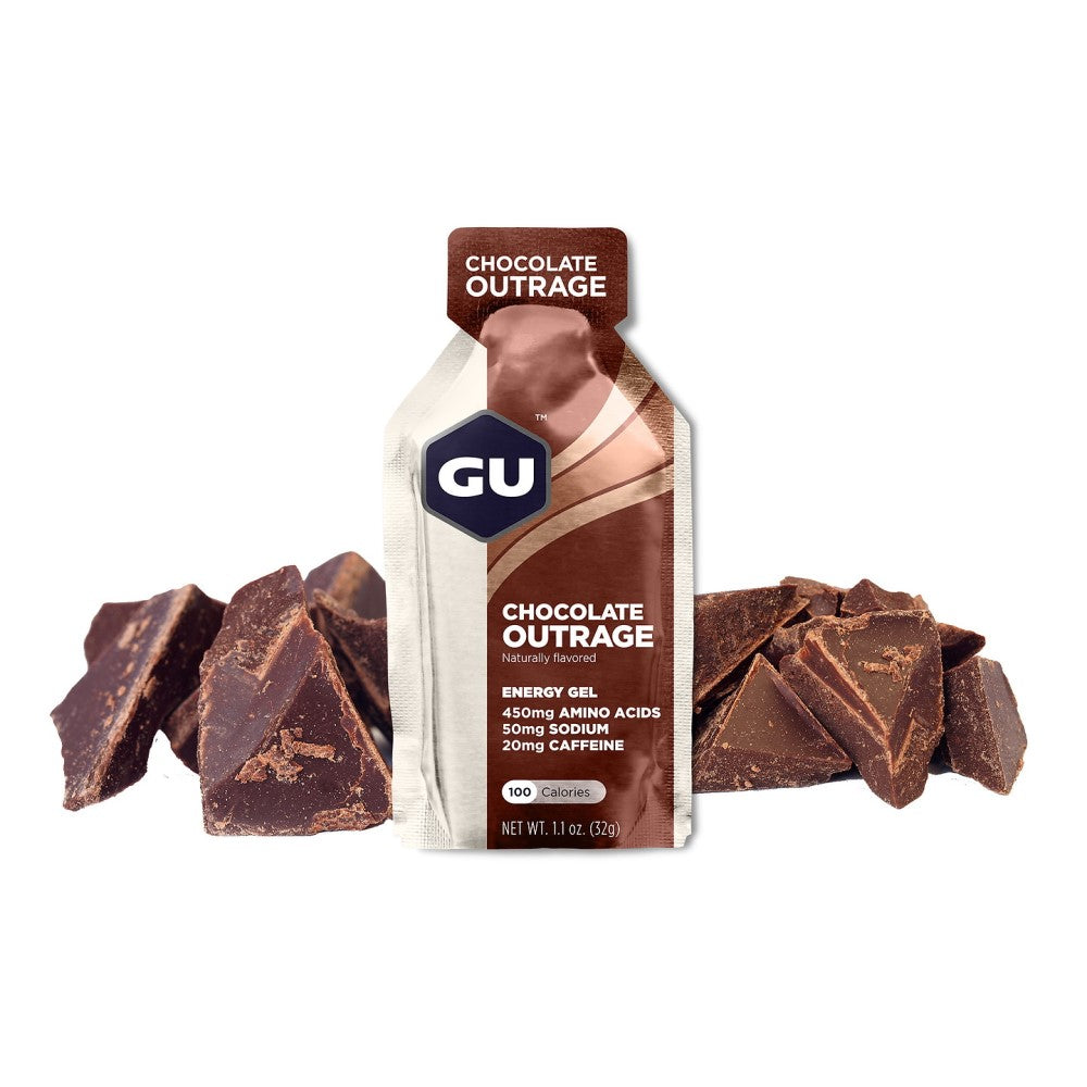 GU Energy Energigel Chocolate Outrage med koffein (24x32g)