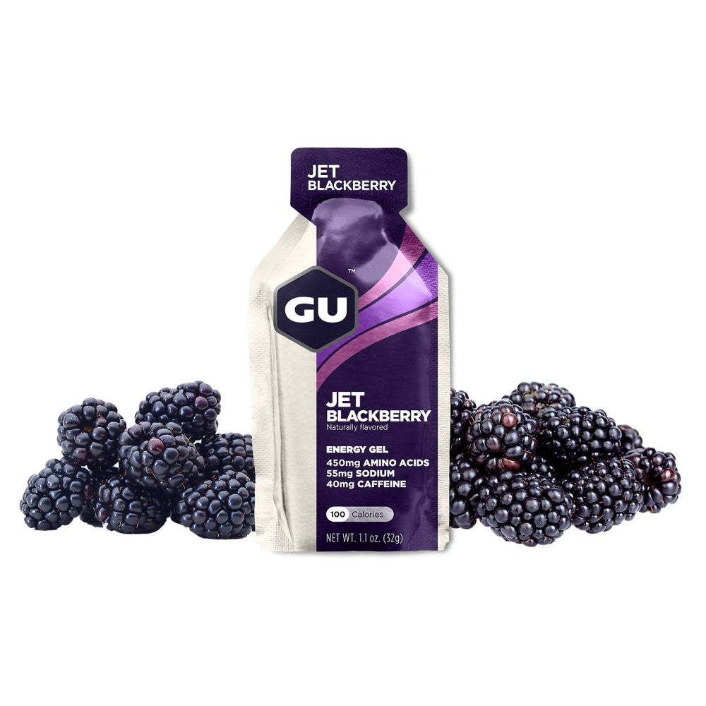 GU Energy Energigel Jet Blackberry med koffein 144x32g