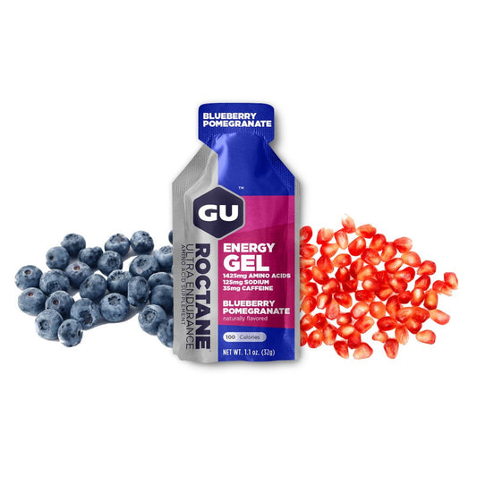 GU Energy Energigel Roctane Blueberry Pomegranate med koffein 32g