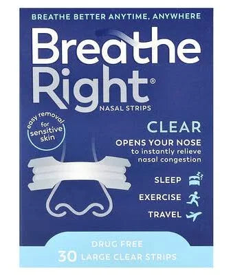 Breathe Right® Nasal strip – Sensitive Transparent 30 stk