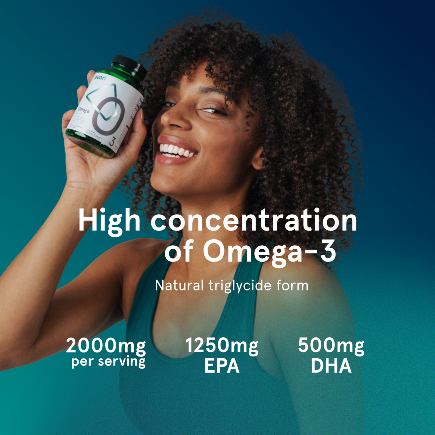 Puori Omega-3 Fish Oil O3 (180 kapsler)