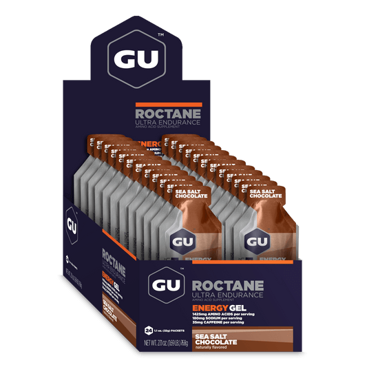 GU Energy Gel Roctane Sea Salt Chocolate med koffein (24x32g)
