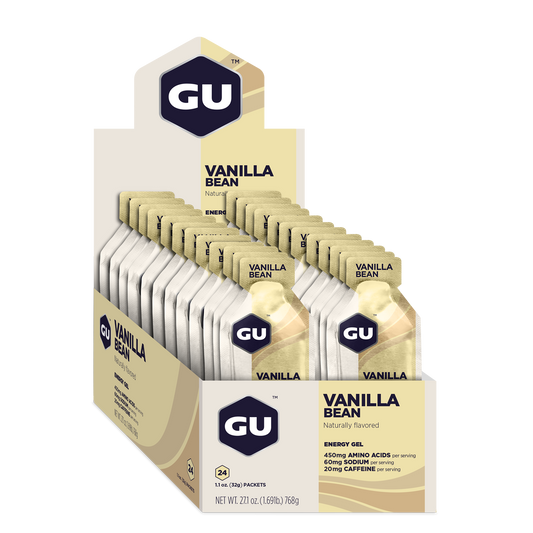 GU Energy Gel Vanilla Bean med koffein (24 x 32g)