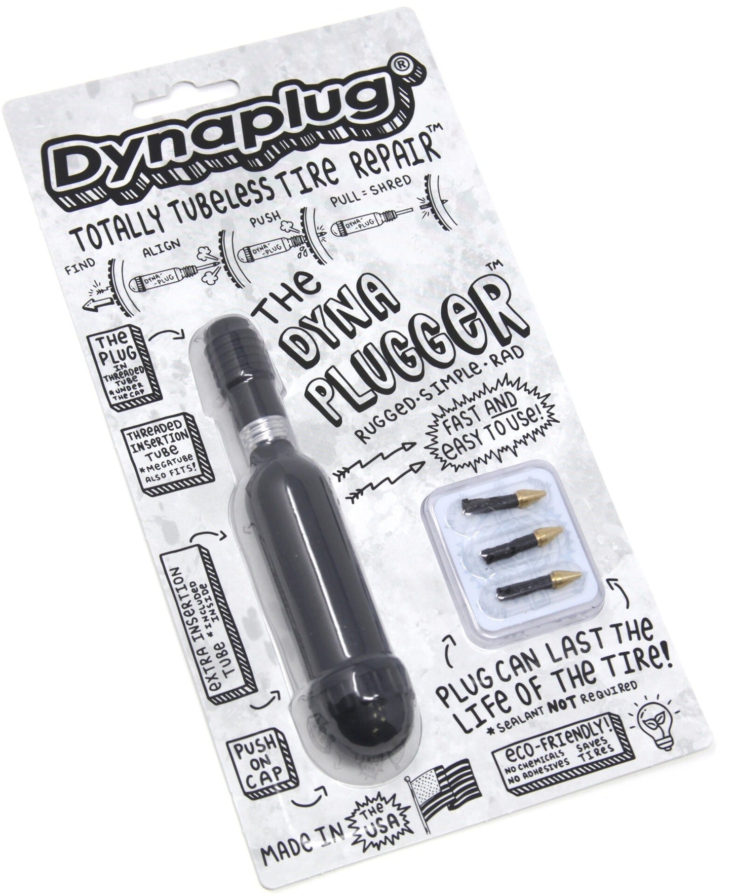 Dynaplug Dynaplugger Tubeless lappekit (Sort)